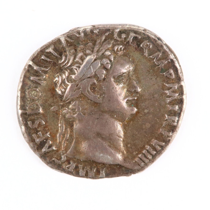 Ancient Roman Imperial AR Denarius of Domitian, ca. 89 A.D.
