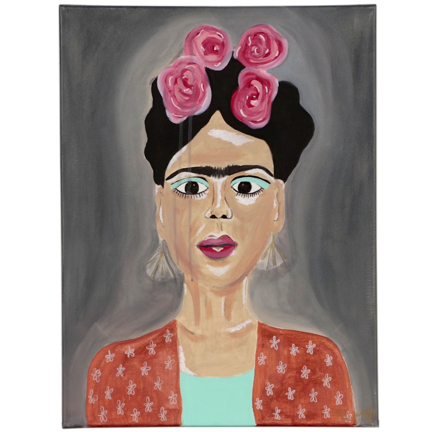 Jordan Howell Acrylic Portrait Painting of Frida Kahlo