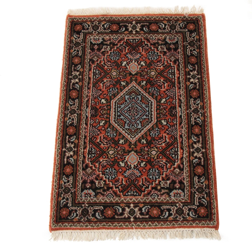 1'10 x 3'1 Hand-Knotted Indo-Persian Bijar Rug, 2010s