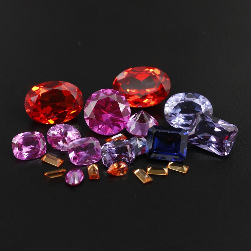 Loose Faceted Synthetic Sapphire Gemstones