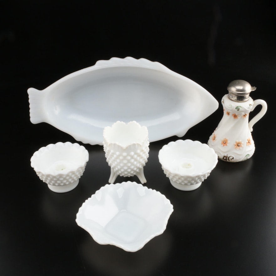 Milk Glass Candlesticks and Other Tabletop Décor