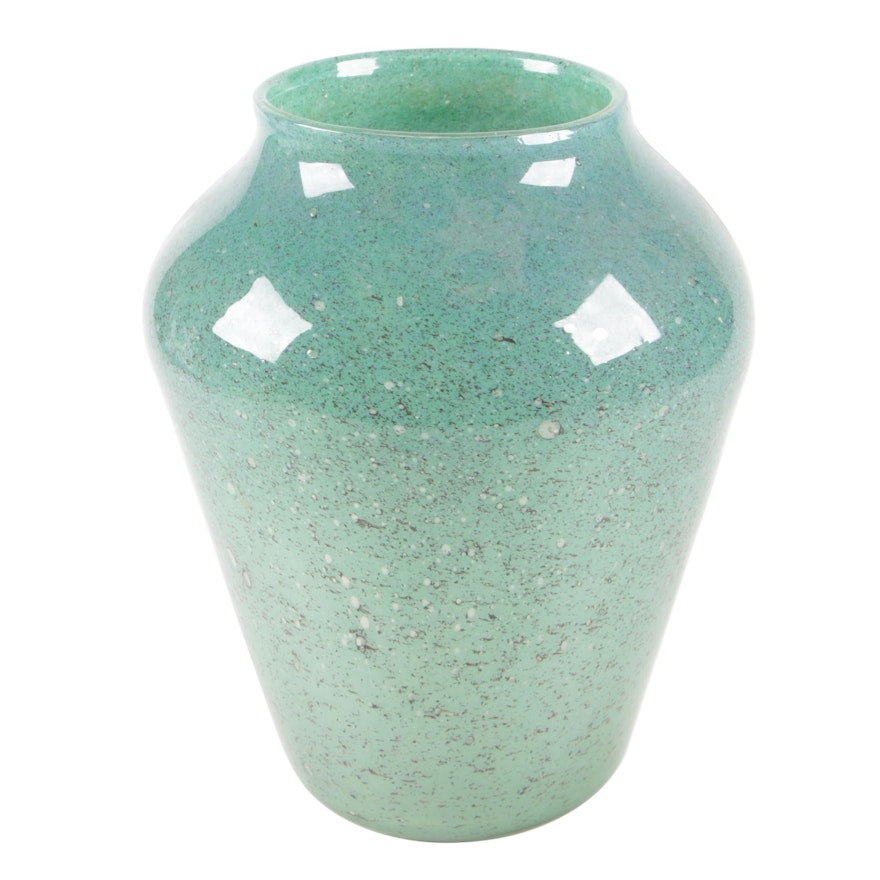 Monart Green Art Glass Vase, 20th Century