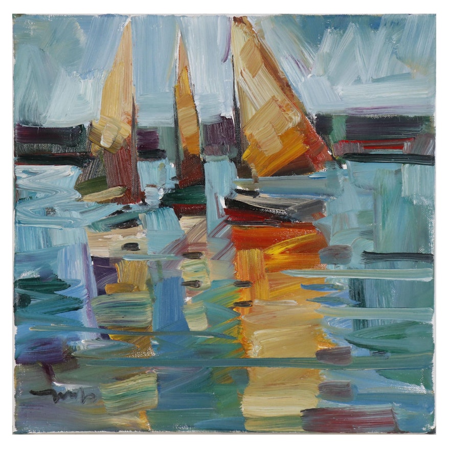 Jose Trujillo Oil Painting "Yellow Sails"