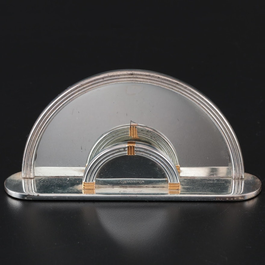 Christofle Art Deco Style Mirrored Silver Plate Letter Holder