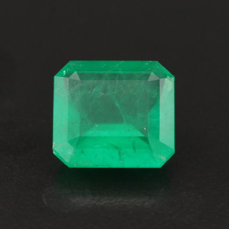 Loose 6.00 CT Brazilian Emerald with GIA Report