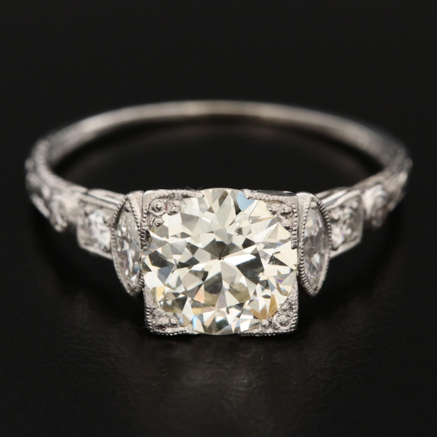 Edwardian Platinum 1.86 CTW Diamond Ring