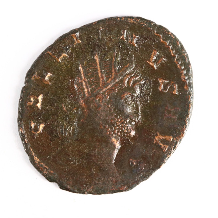 Ancient Roman Imperial AE Antoninianus Coin of Gallienus, ca. 247 A.D.