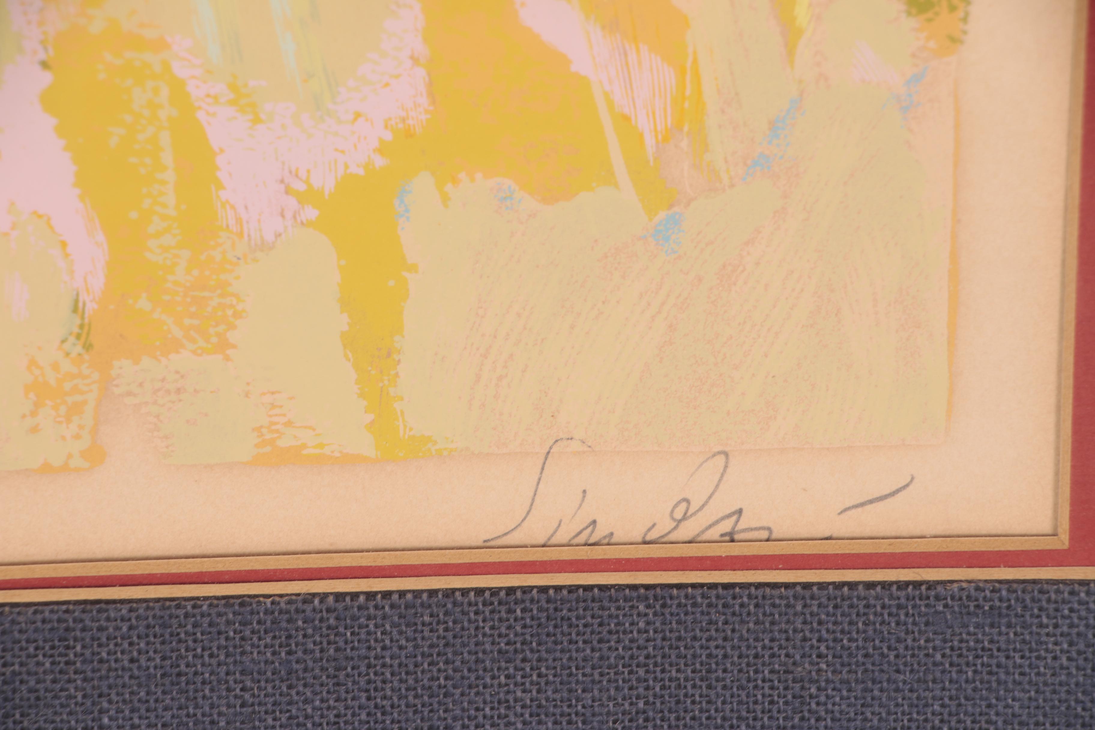 Nicola Simbari Serigraph of Beach Scene with Sailboats