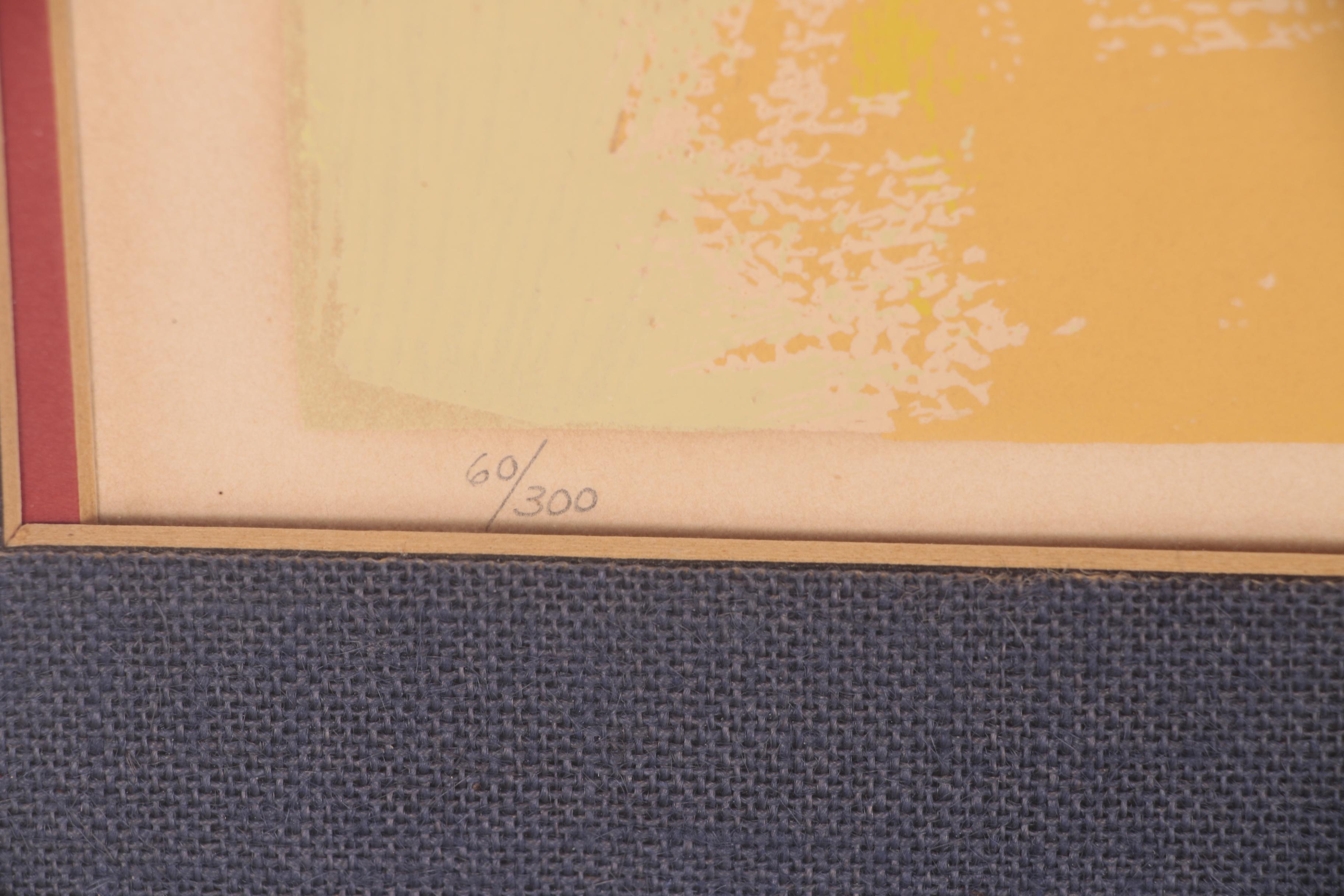 Nicola Simbari Serigraph of Beach Scene with Sailboats