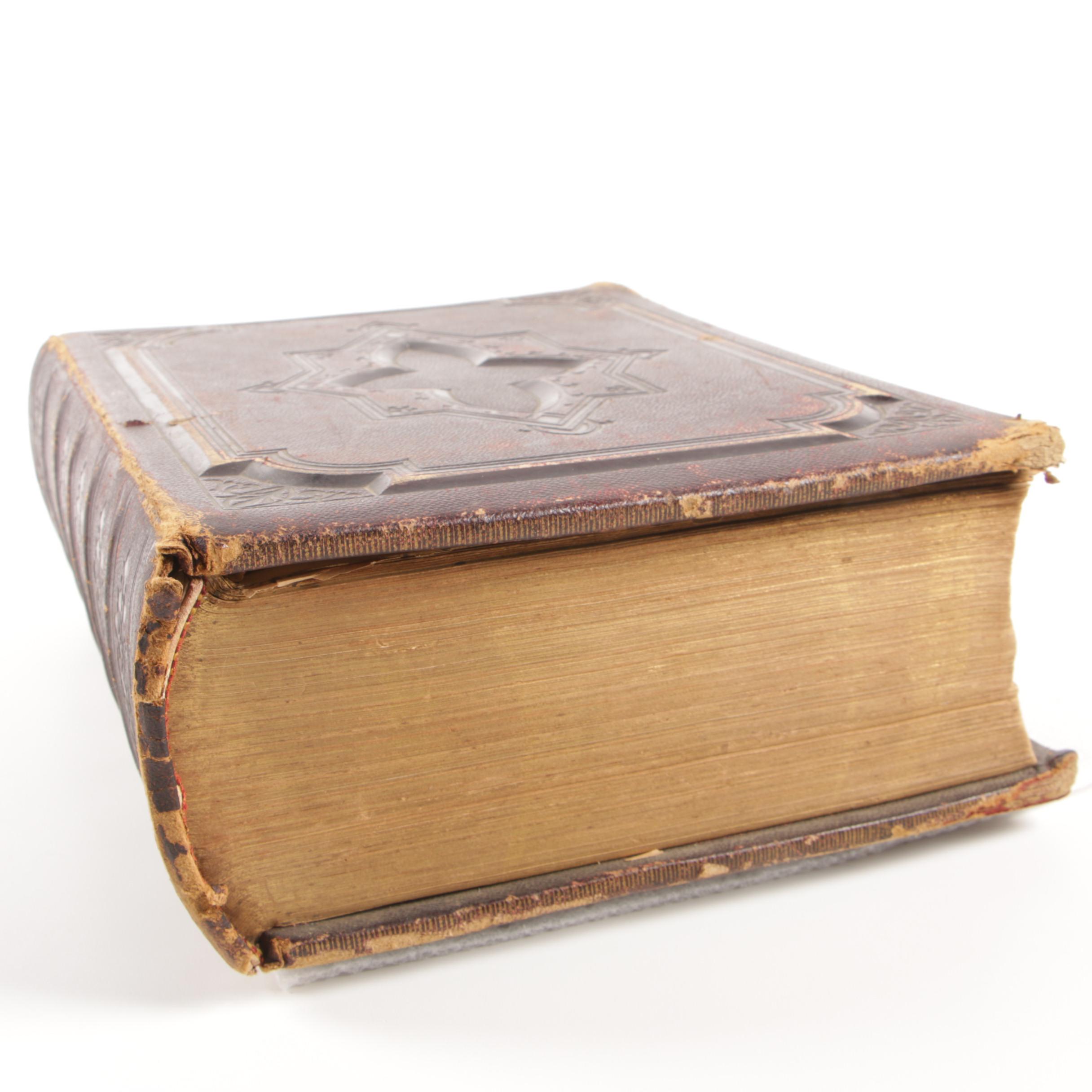 1891 Leather Bound "The Holy Bible" with Complete Concordance