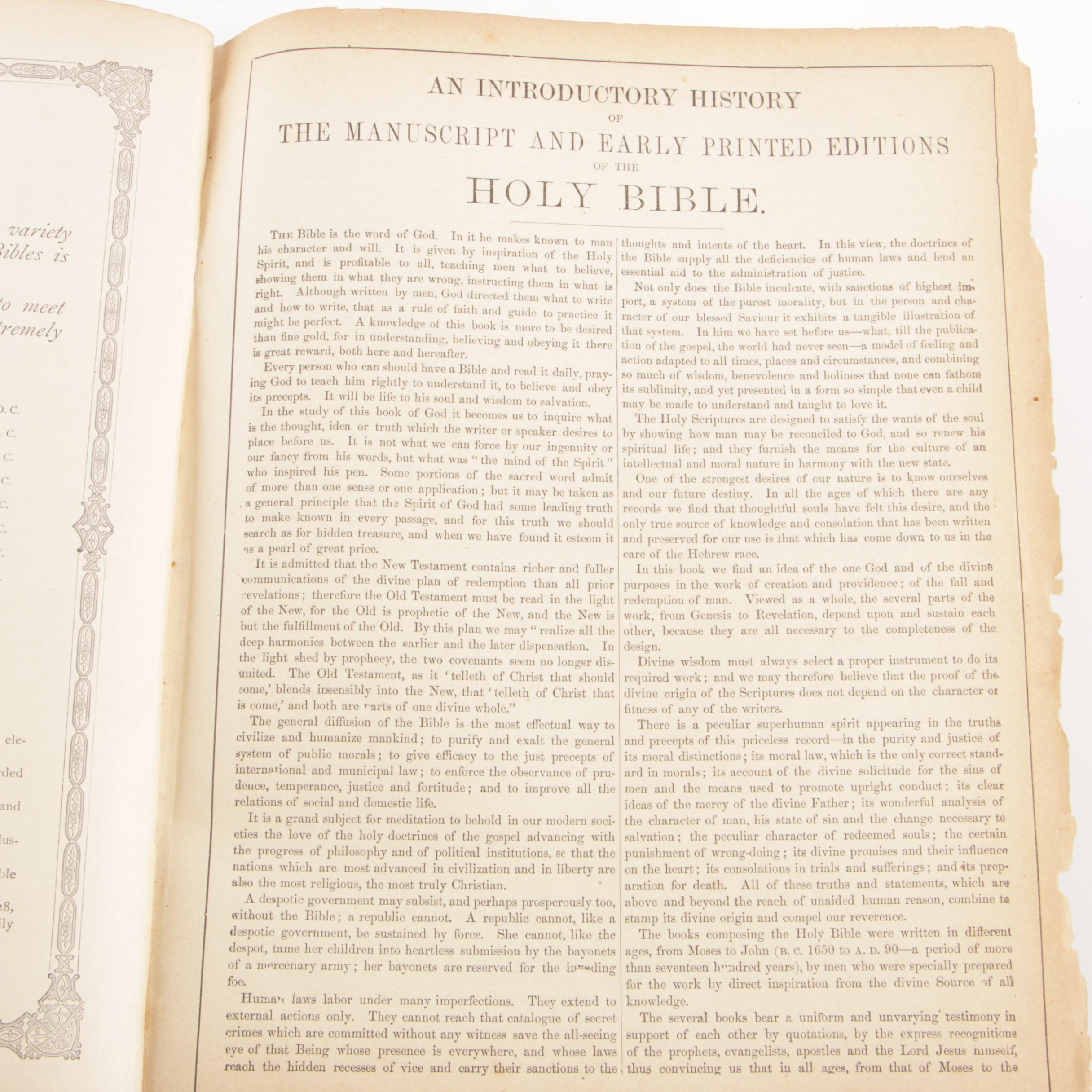 1891 Leather Bound "The Holy Bible" with Complete Concordance