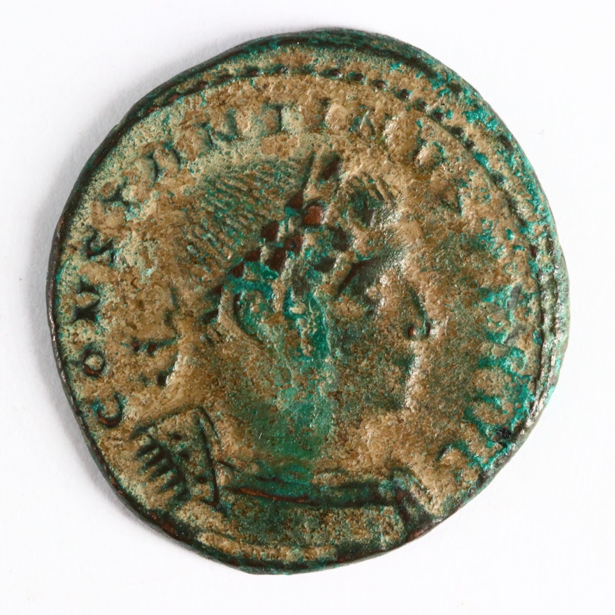 Ancient Roman Imperial AE Follis Coin of Constantine I, "The Great", ca. 310 A.D
