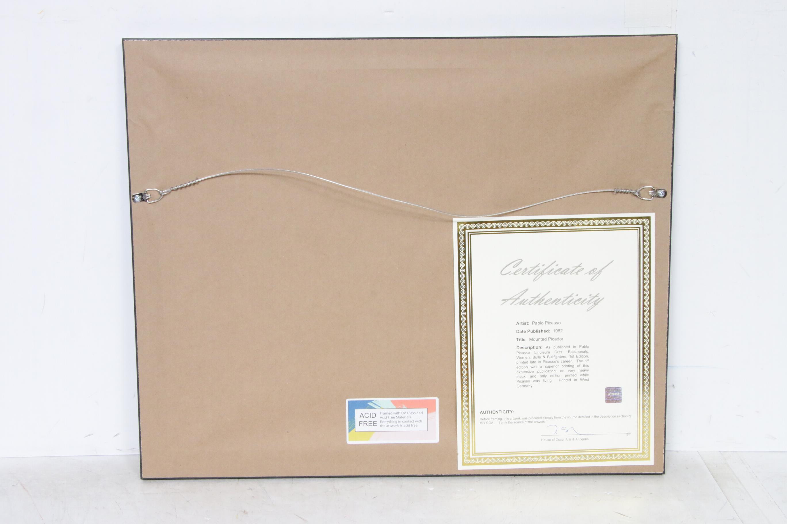 Pablo Picasso Linoleum Cut "Mounted Picador," 1962