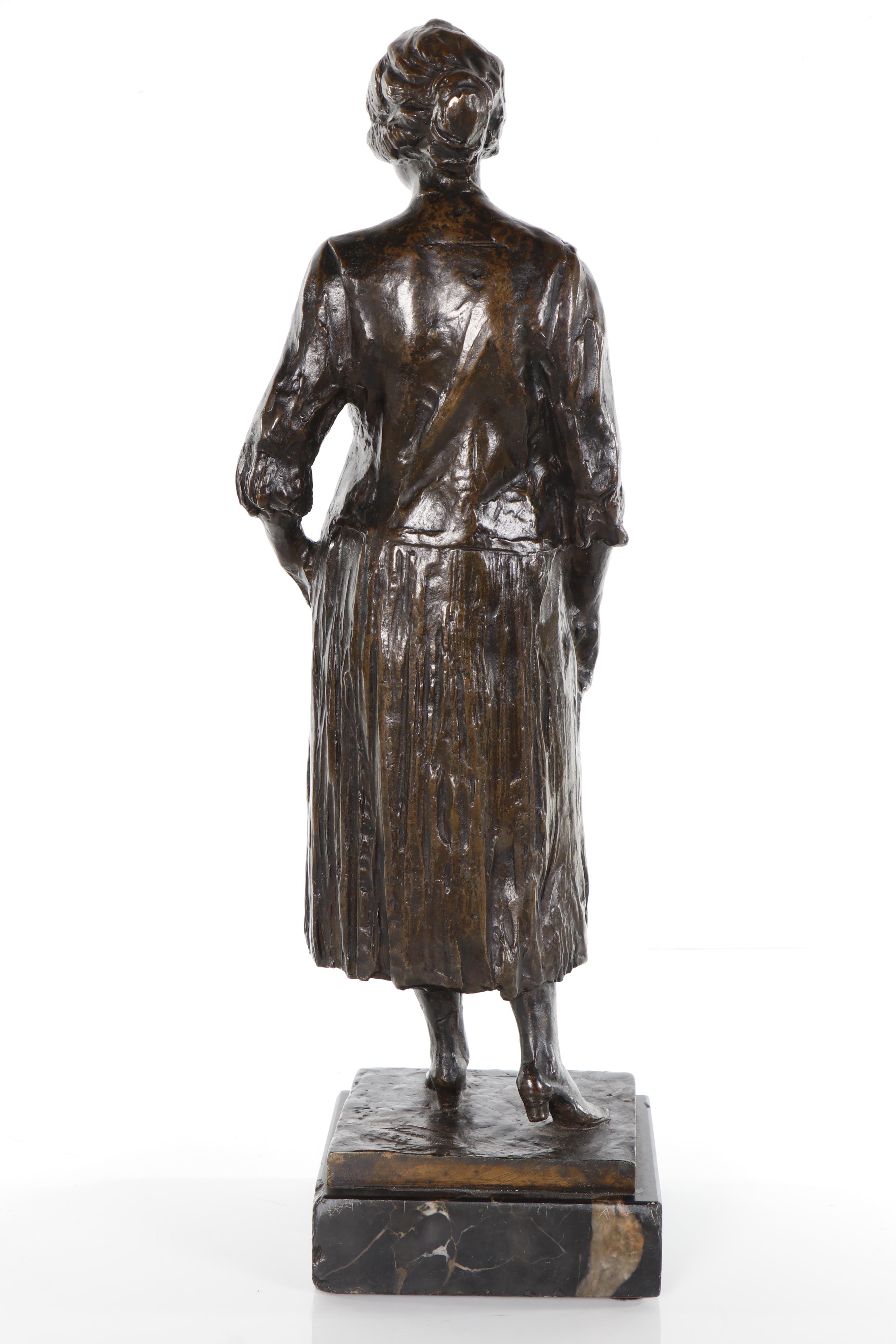 Angiolo Vannetti Bronze Sculpture of Woman, 1922