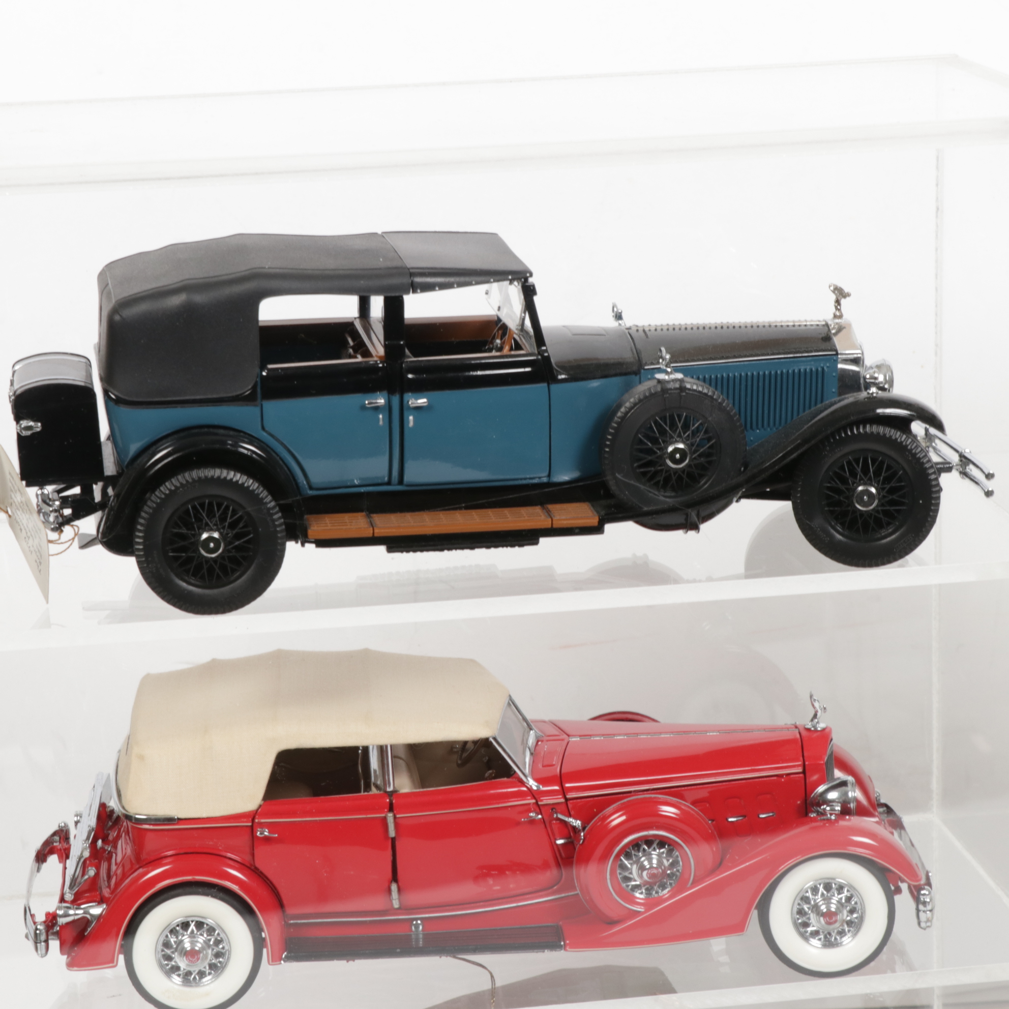 Franklin Mint Precision Models and Danbury Mint Diecast Cars and Display Cases