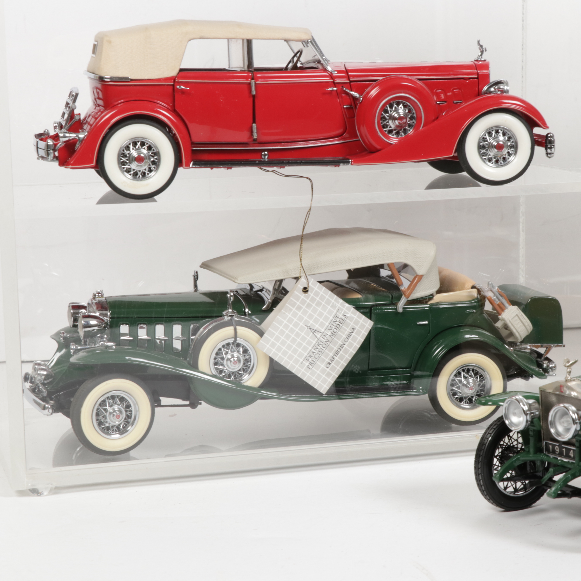 Franklin Mint Precision Models and Danbury Mint Diecast Cars and Display Cases