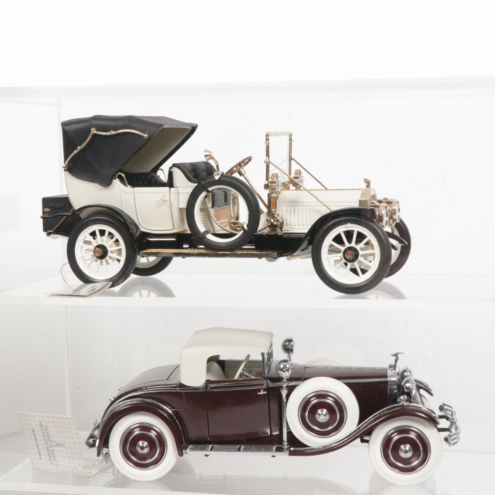 Franklin Mint Precision Models and Danbury Mint Diecast Cars and Display Cases