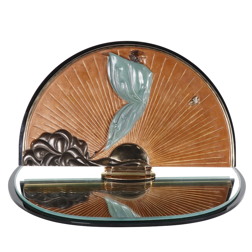 Erté Patinated Bronze Vanity Mirror "Transcendence", 1984