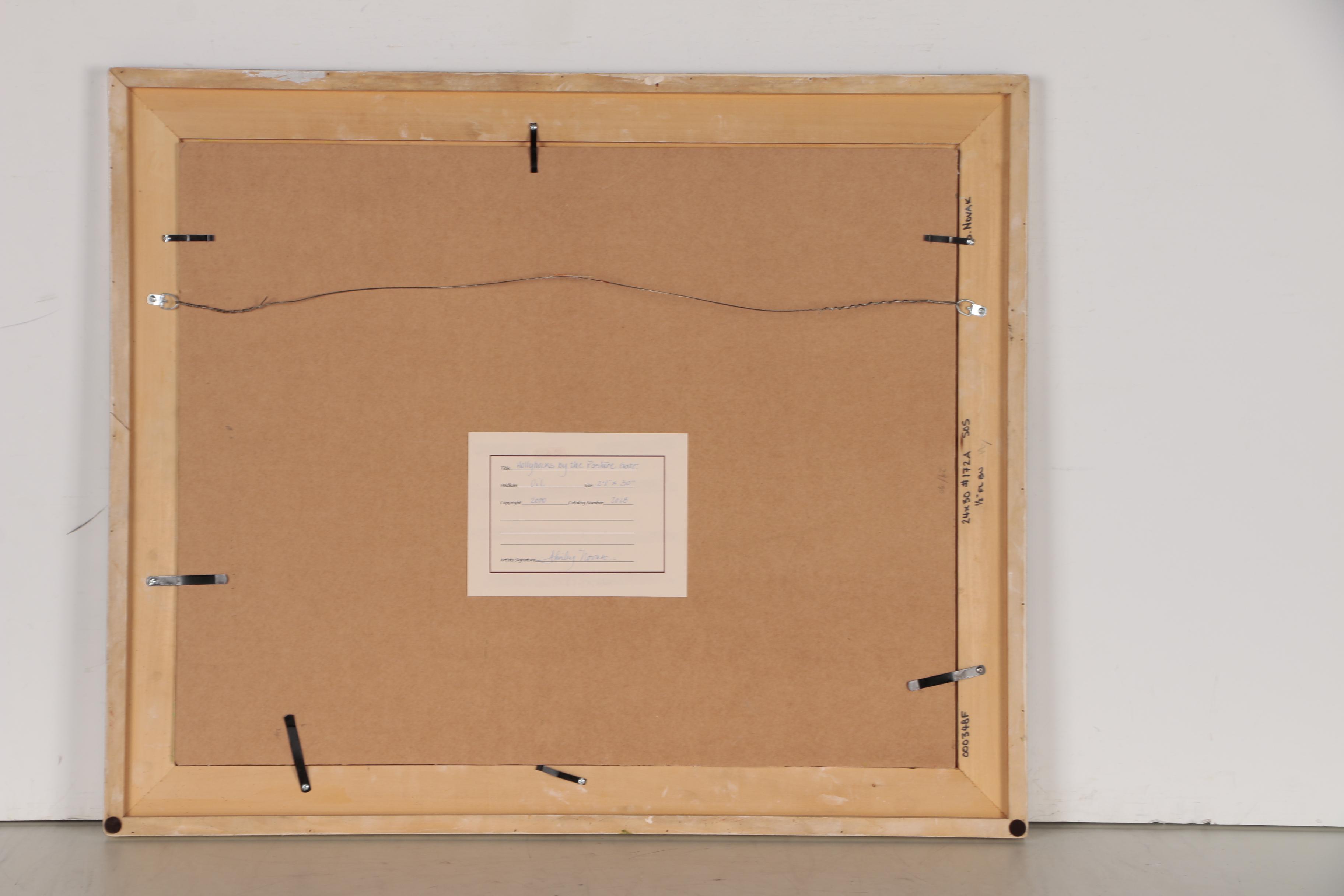 Shirley Novak Oil Painting "Hollyhocks by the Posture Gate"