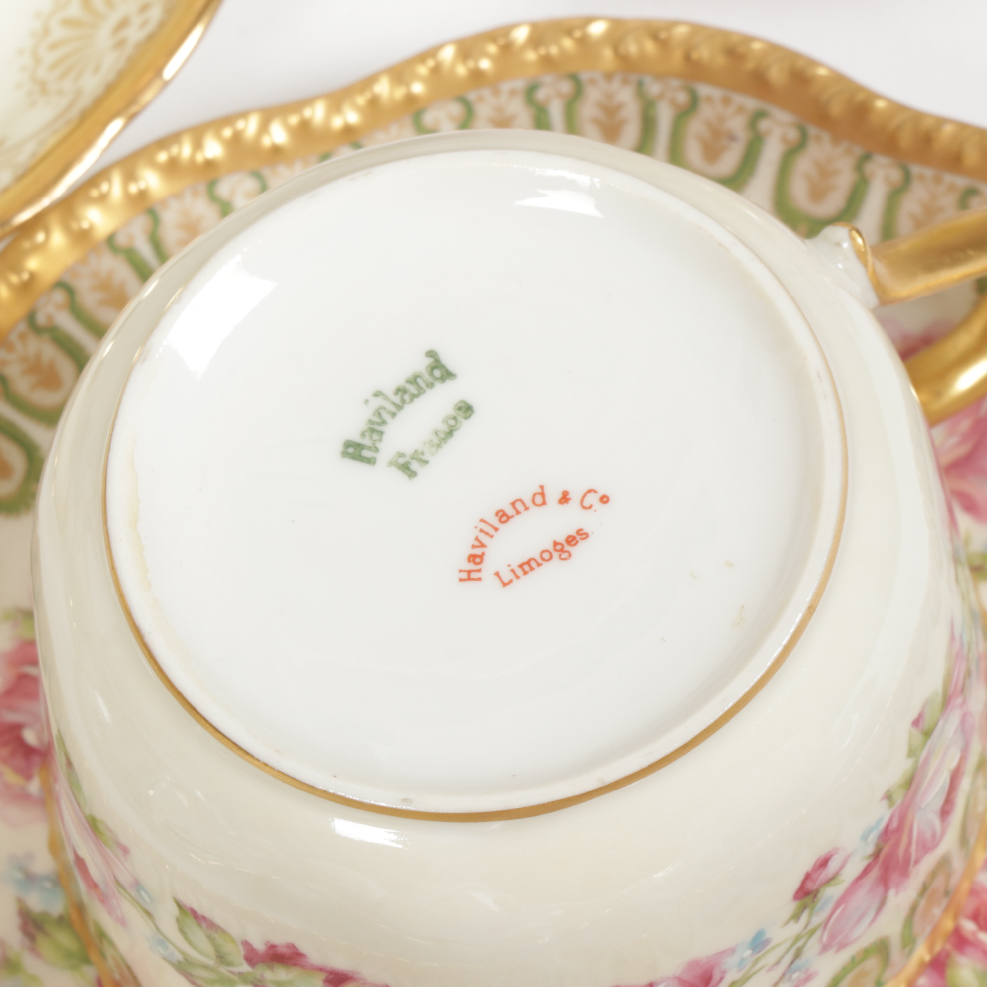 Haviland and Other Porcelain Teacups and Saucers, Early to Late 20th C.