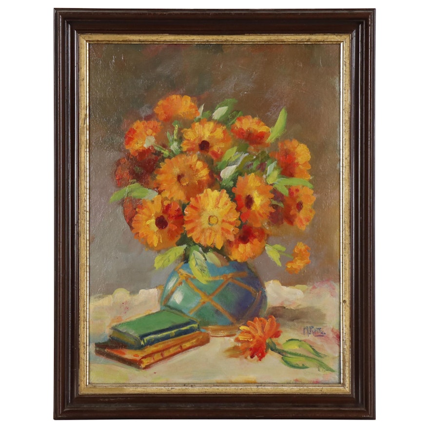 Martin Rettig Floral Still Life Oil Painting