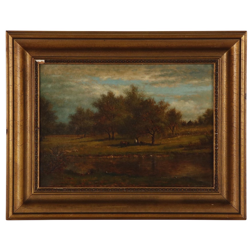 Albert Insley Pastoral Landscape Oil Painting