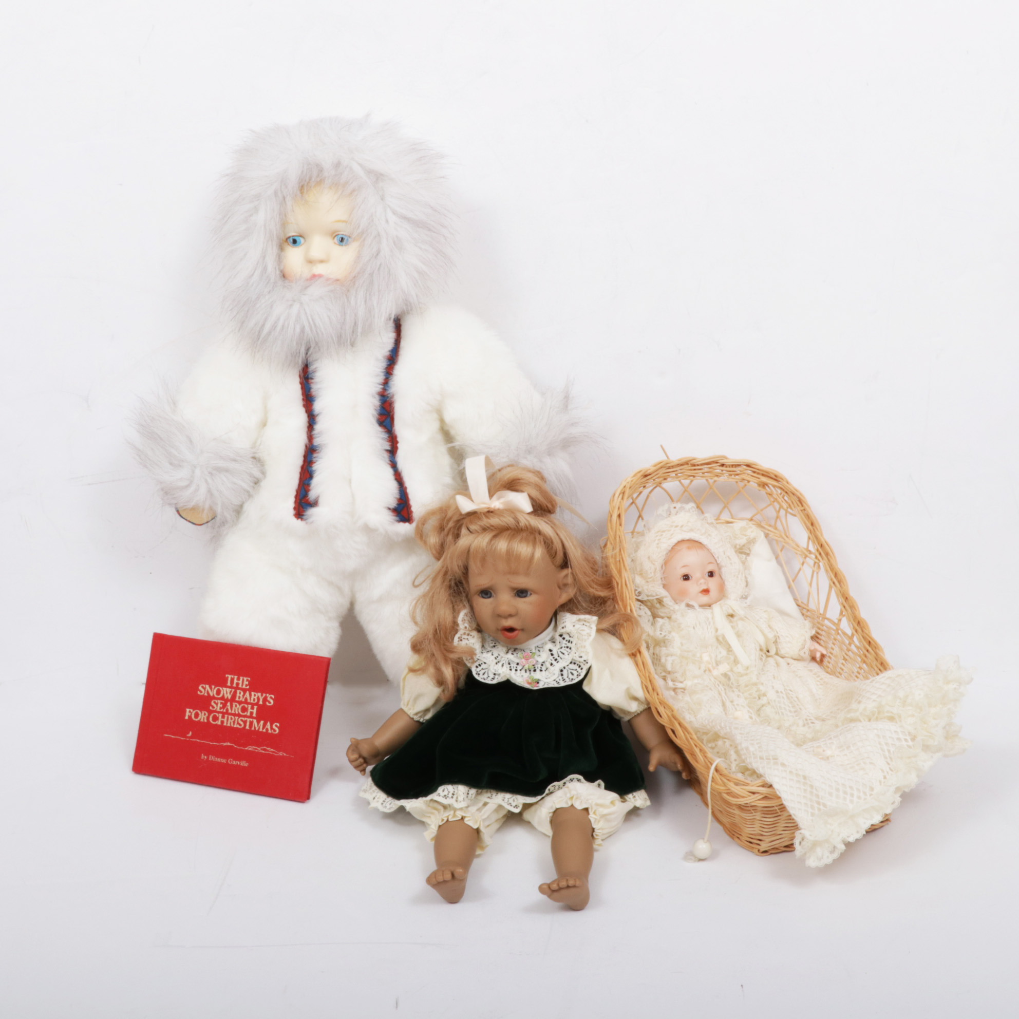 B. Altman Plush Eskimo Doll, Panre Doll and Sankyo Doll, Vintage