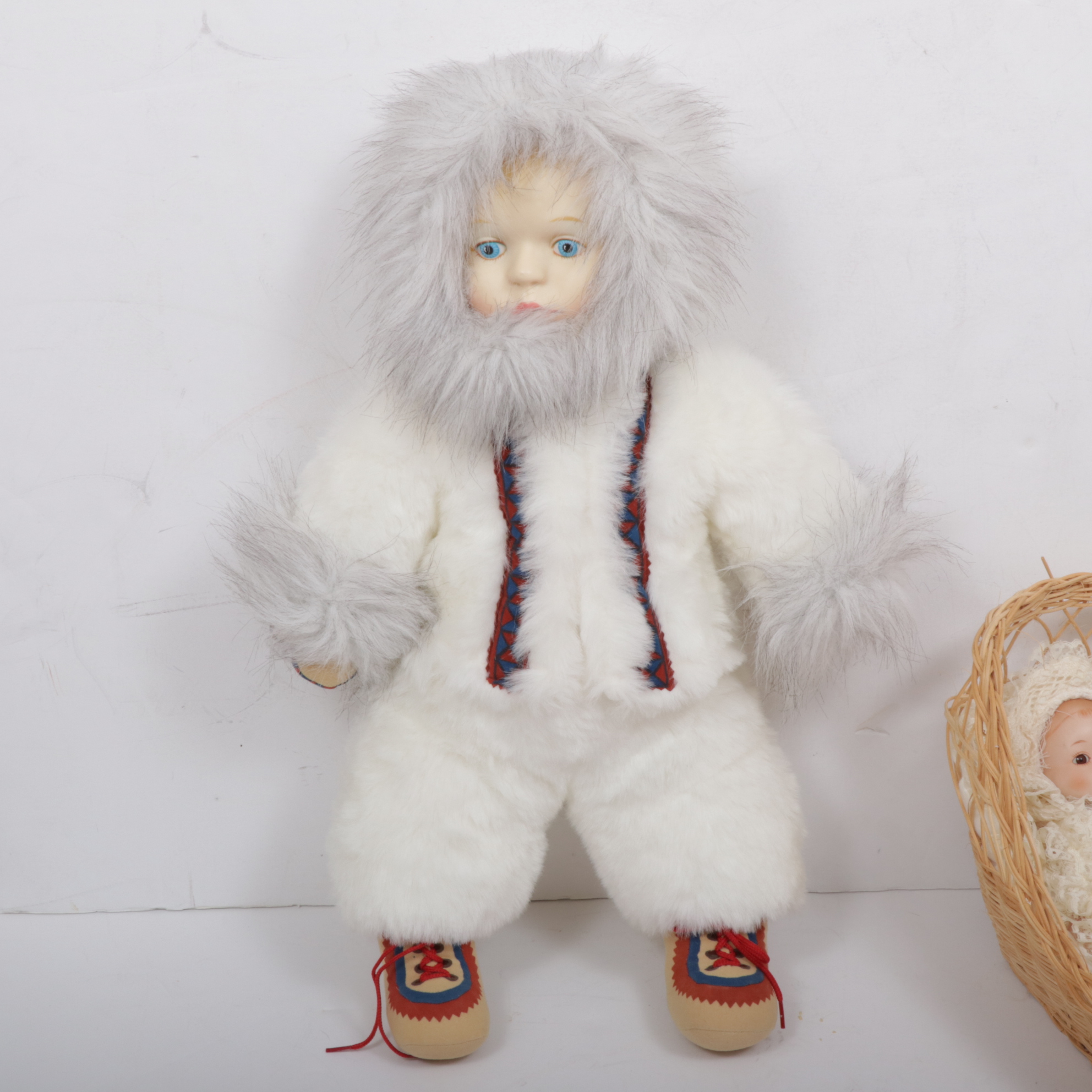 B. Altman Plush Eskimo Doll, Panre Doll and Sankyo Doll, Vintage