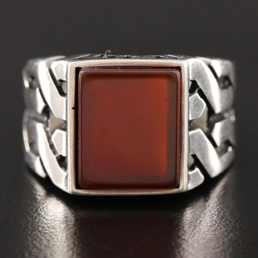 Sterling Silver Sard Ring