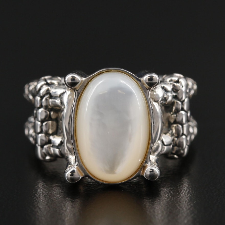 Michael Dawkins Sterling Silver Mother Of Pearl Ring