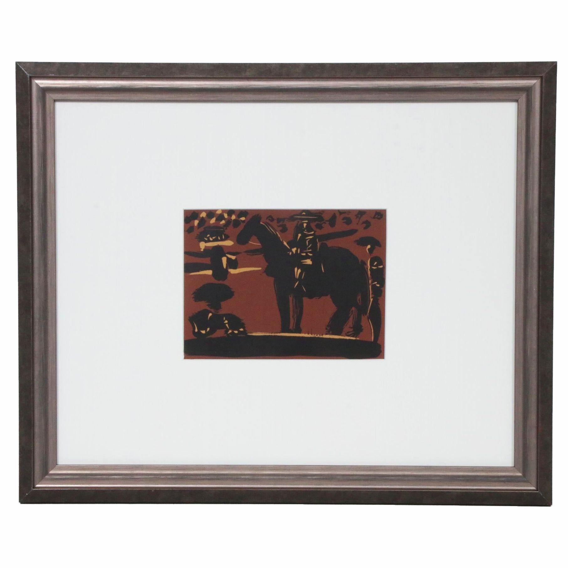 Pablo Picasso Linoleum Cut "Mounted Picador," 1962