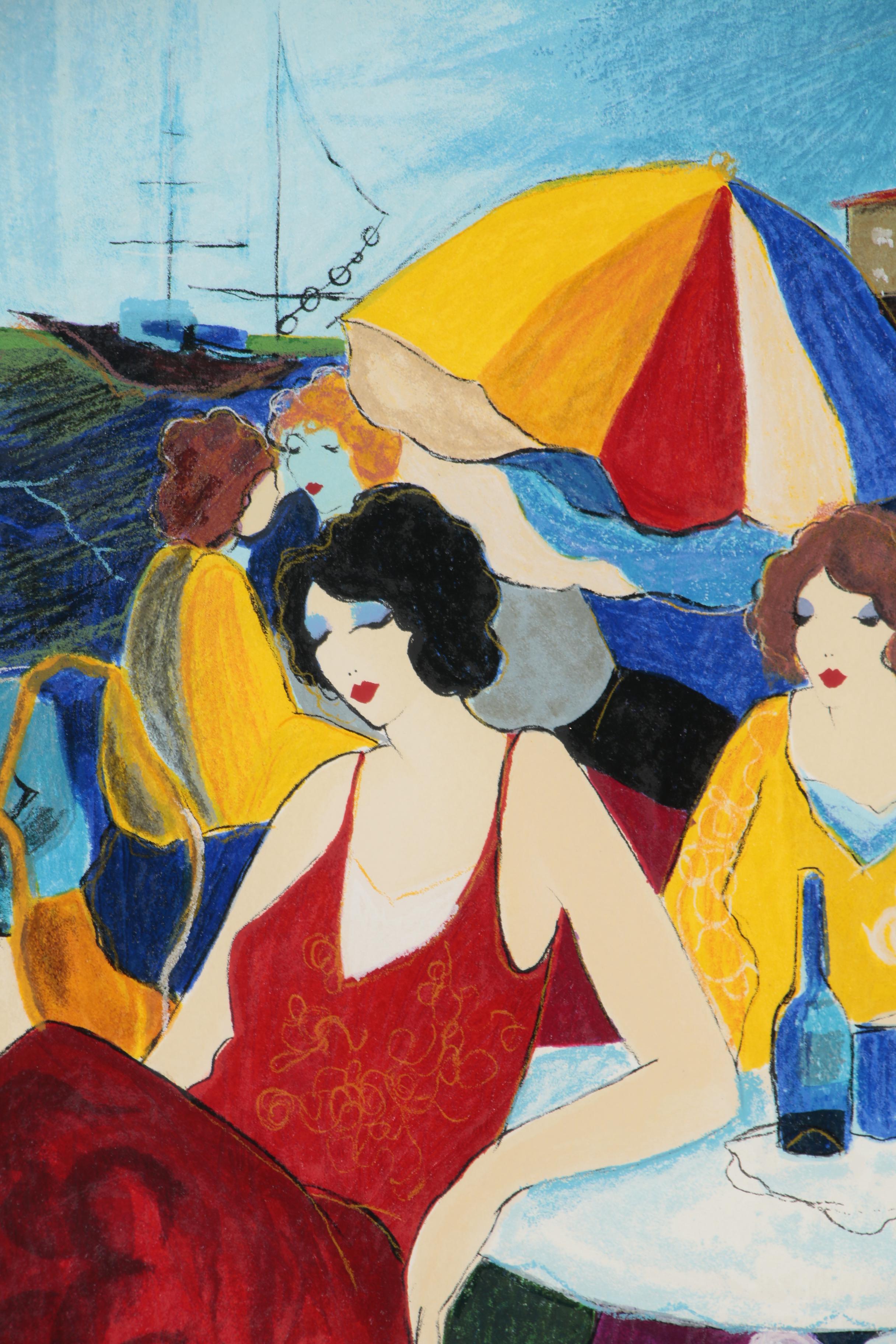 Itzchak Tarkay Serigraph "Harbour Cafe"