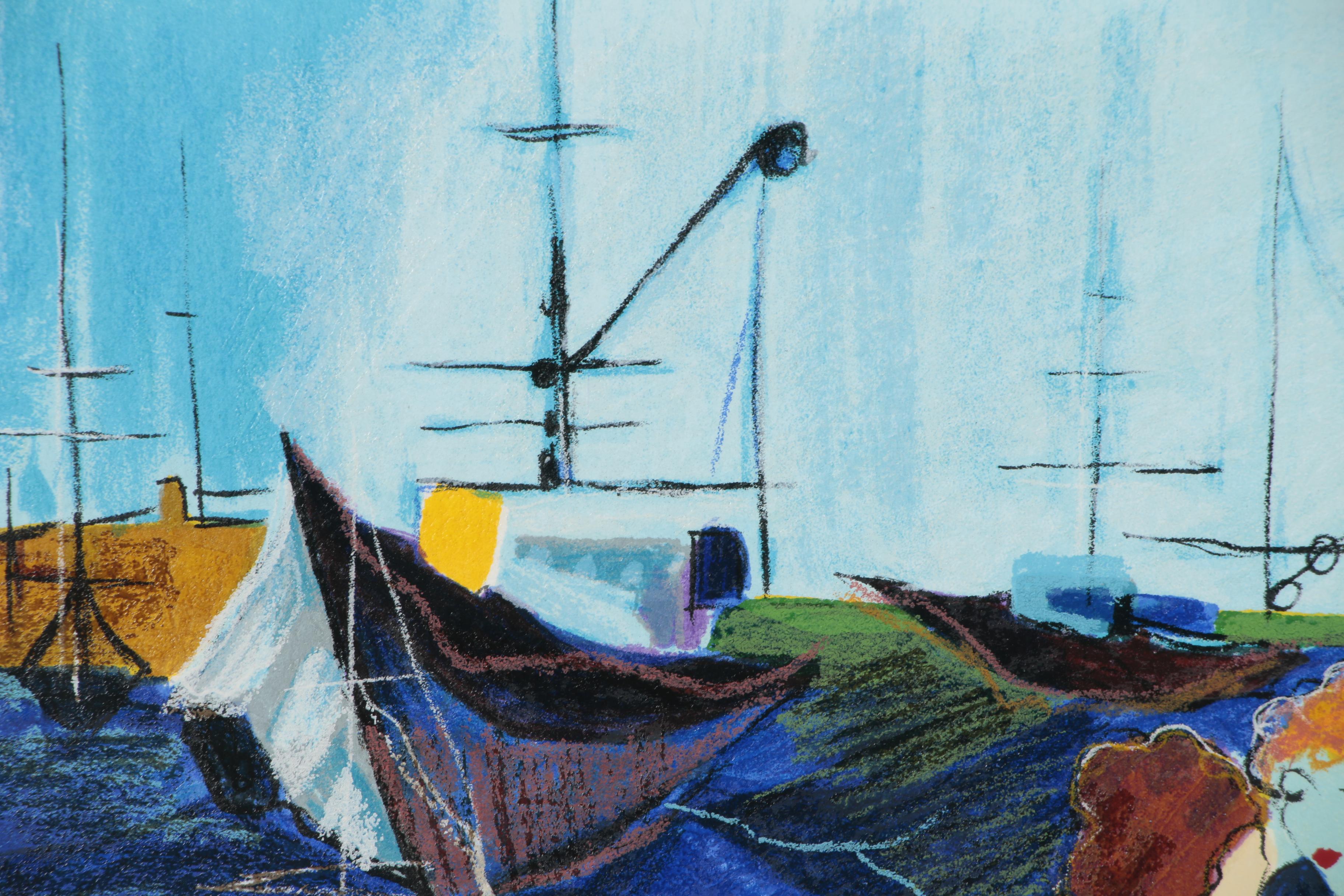 Itzchak Tarkay Serigraph "Harbour Cafe"