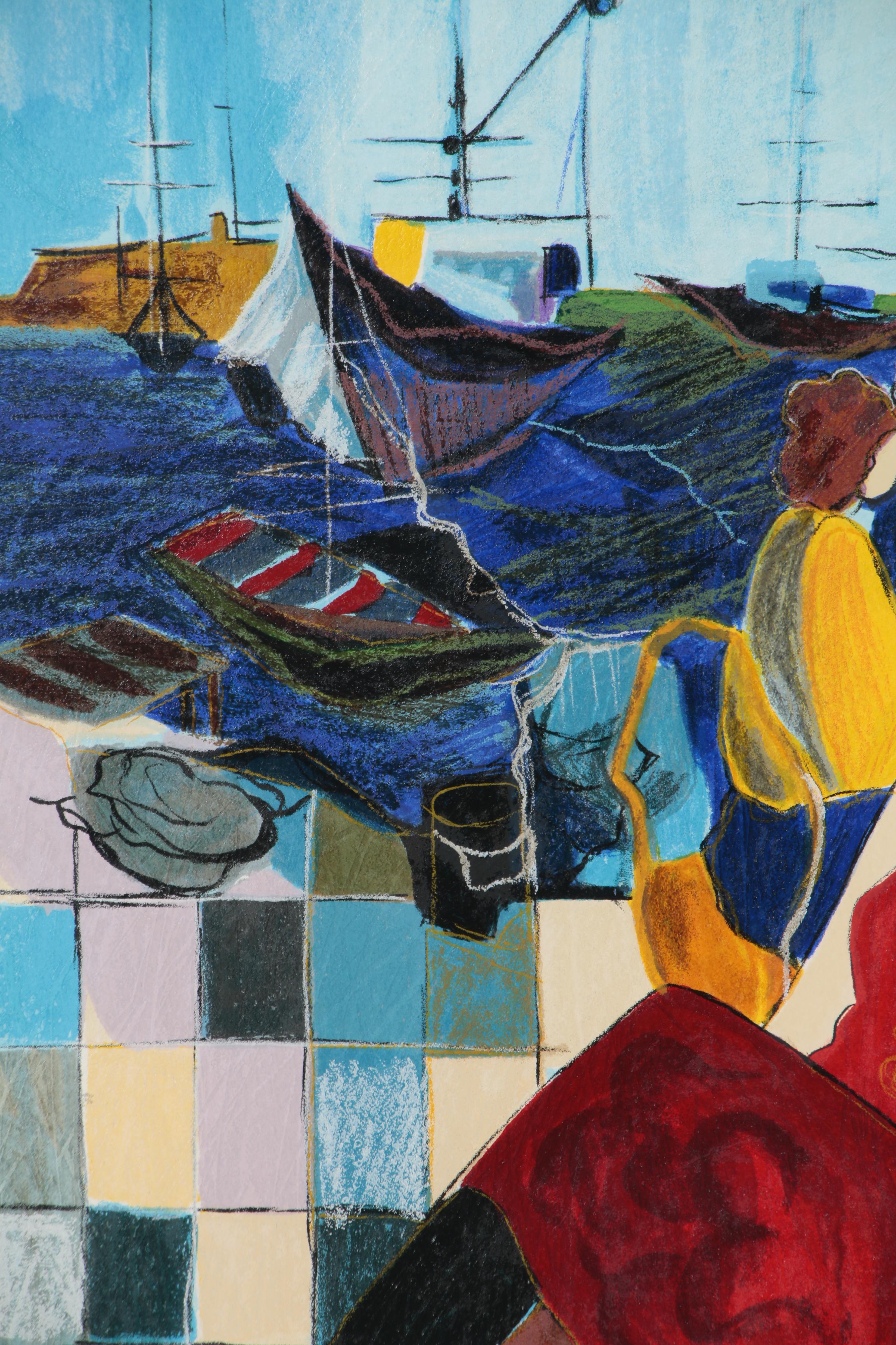 Itzchak Tarkay Serigraph "Harbour Cafe"