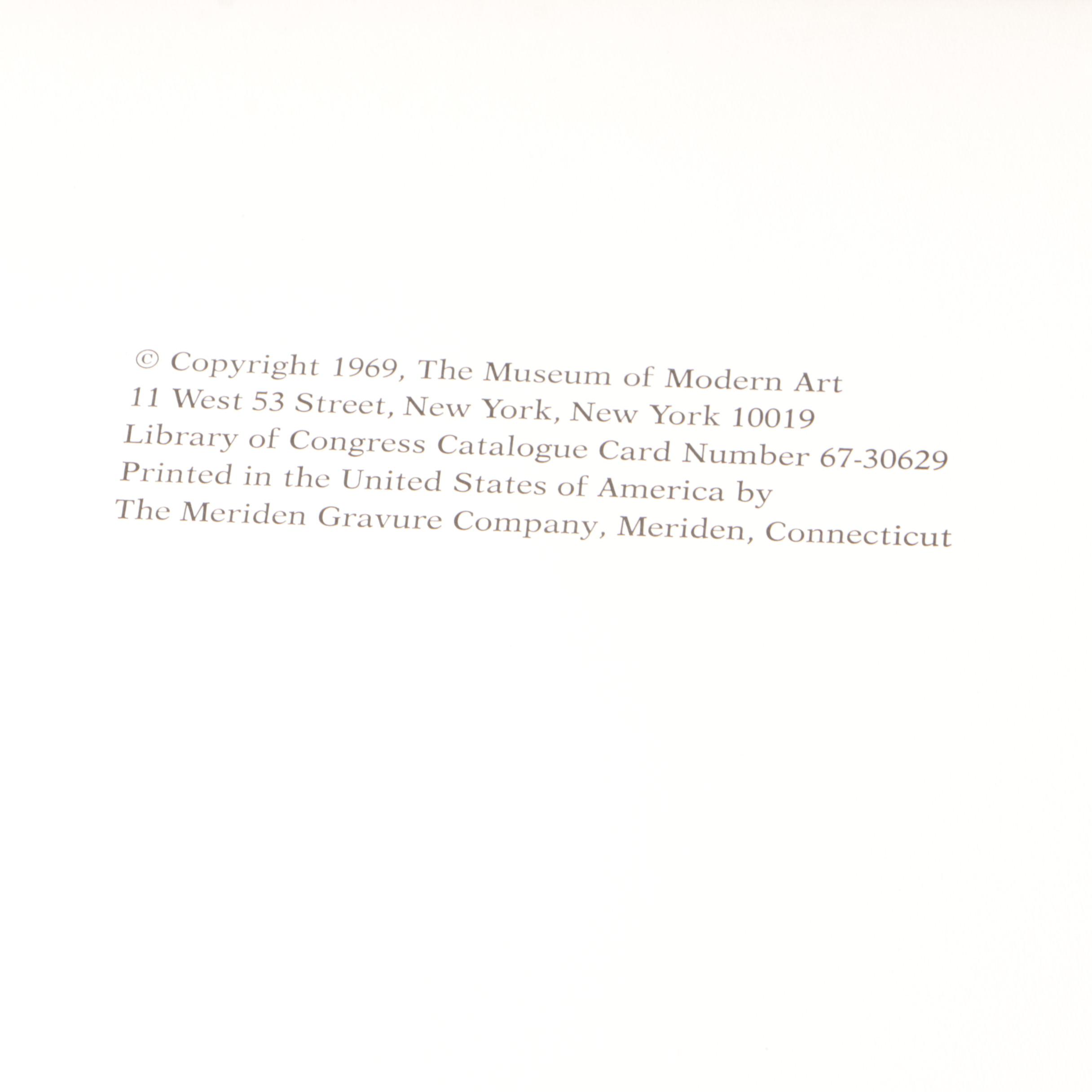 "Ludwig Mies Van Der Rohe" Compilation of Drawings in Museum of Modern Art, 1969