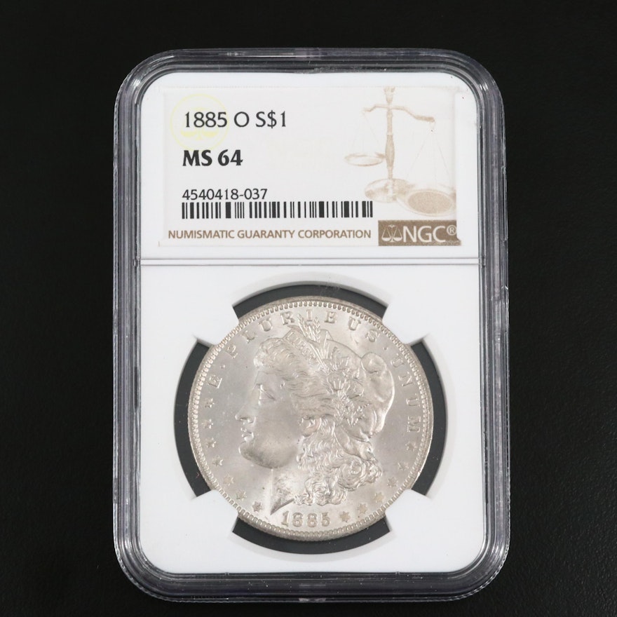 NGC Graded MS64 1885-O Silver Morgan Dollar