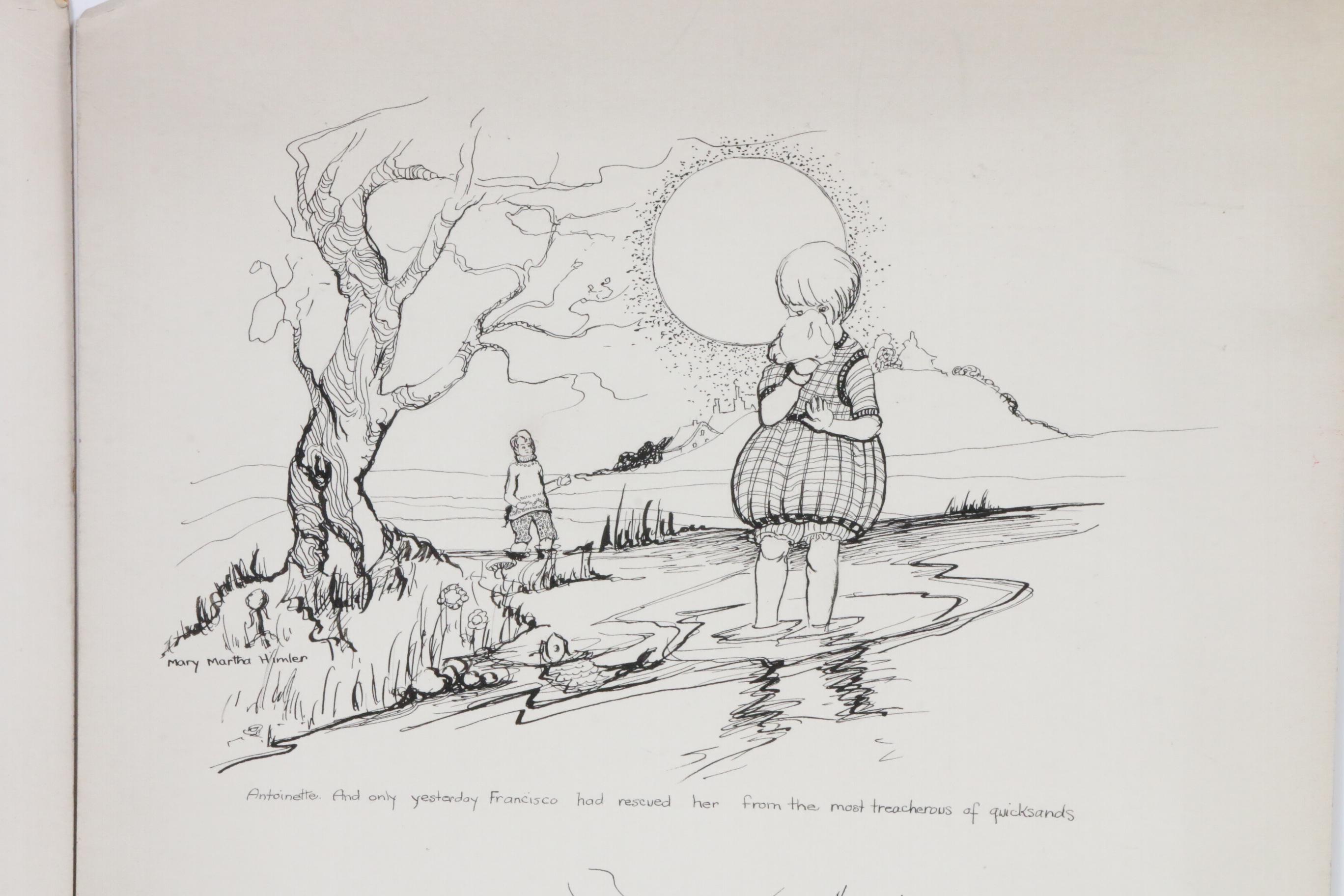 Mary Martha Himler Ink Drawings for "The Dragon Bowl and the Boots"