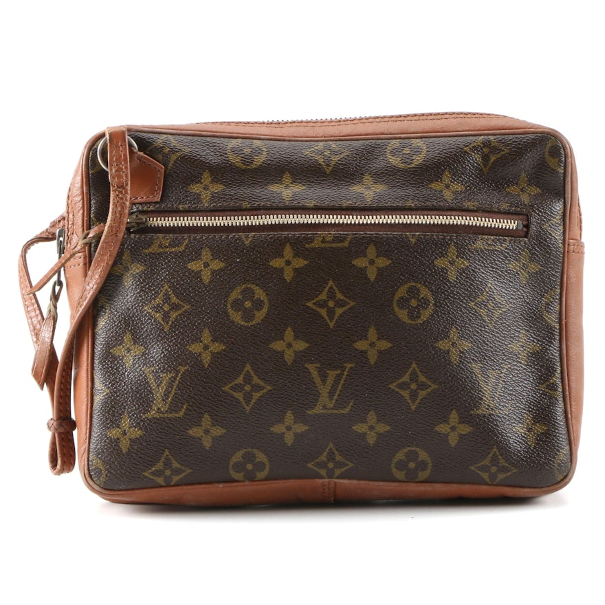 Louis Vuitton Wristlet Zip Pouch in Monogram Canvas and Leather