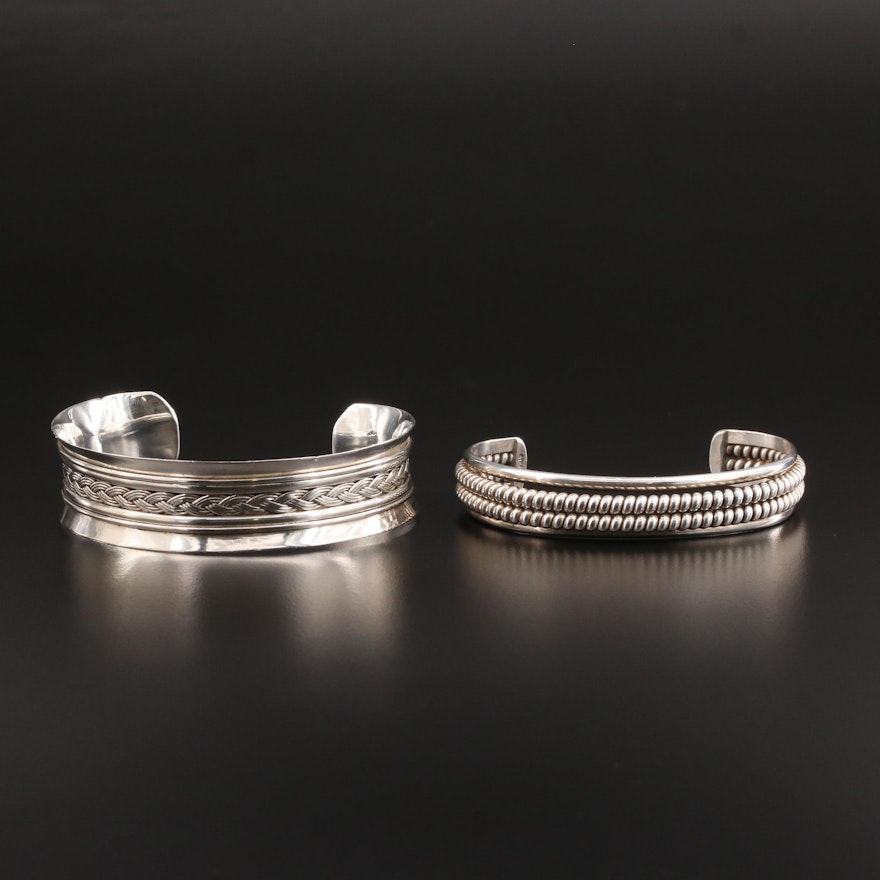 Southwestern Style Sterling Silver Cuff Bracelets