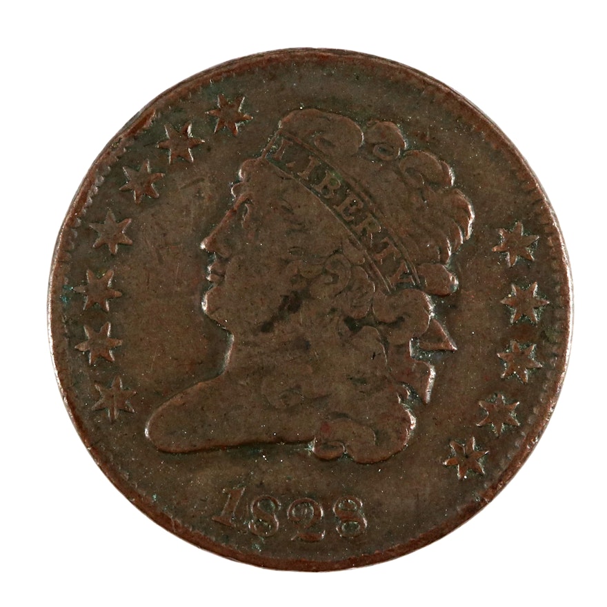 1828 Classic Head Half Cent (Twelve Stars variety)