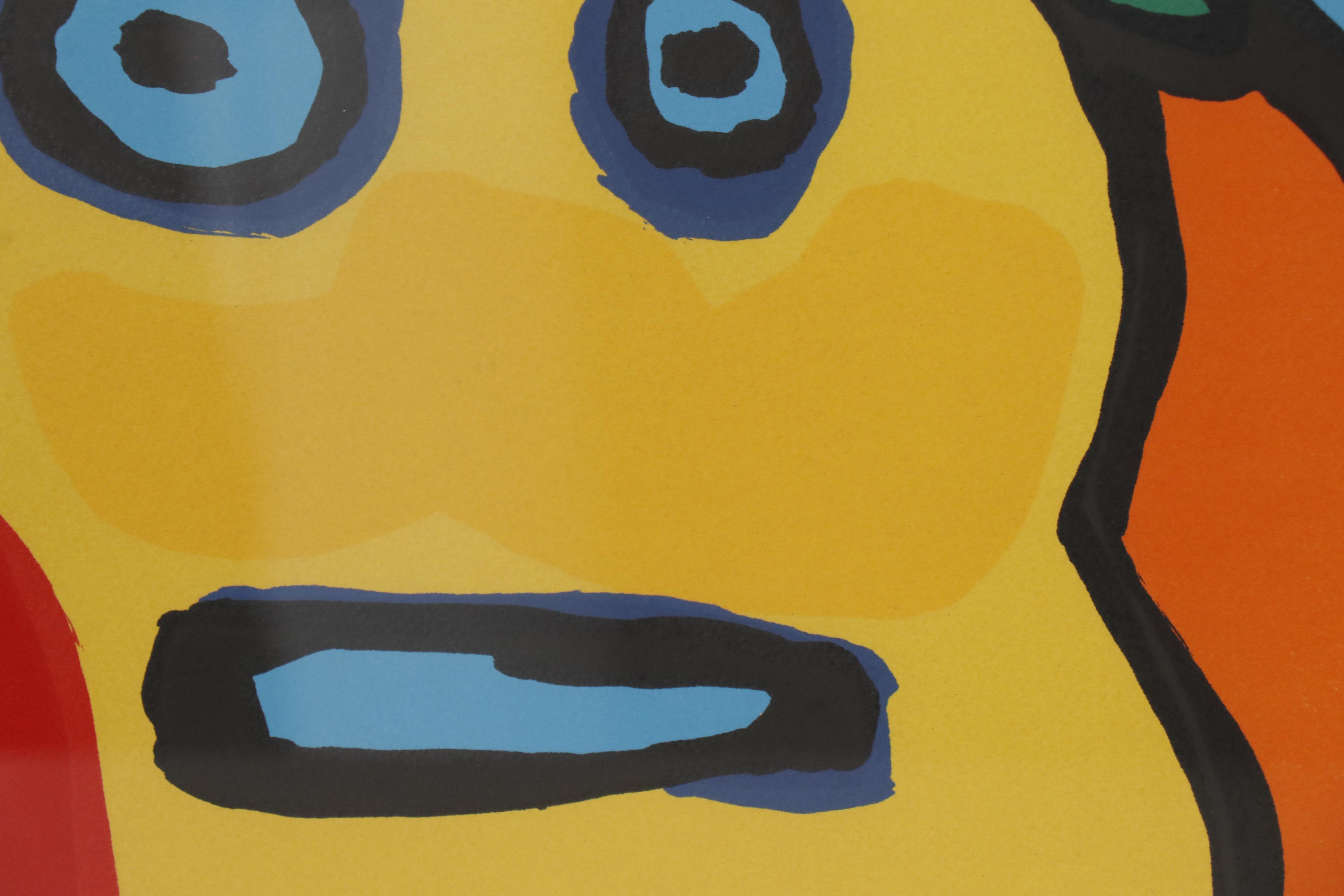 Karel Appel Color Lithograph "Yellow Boy and Sun", 1973