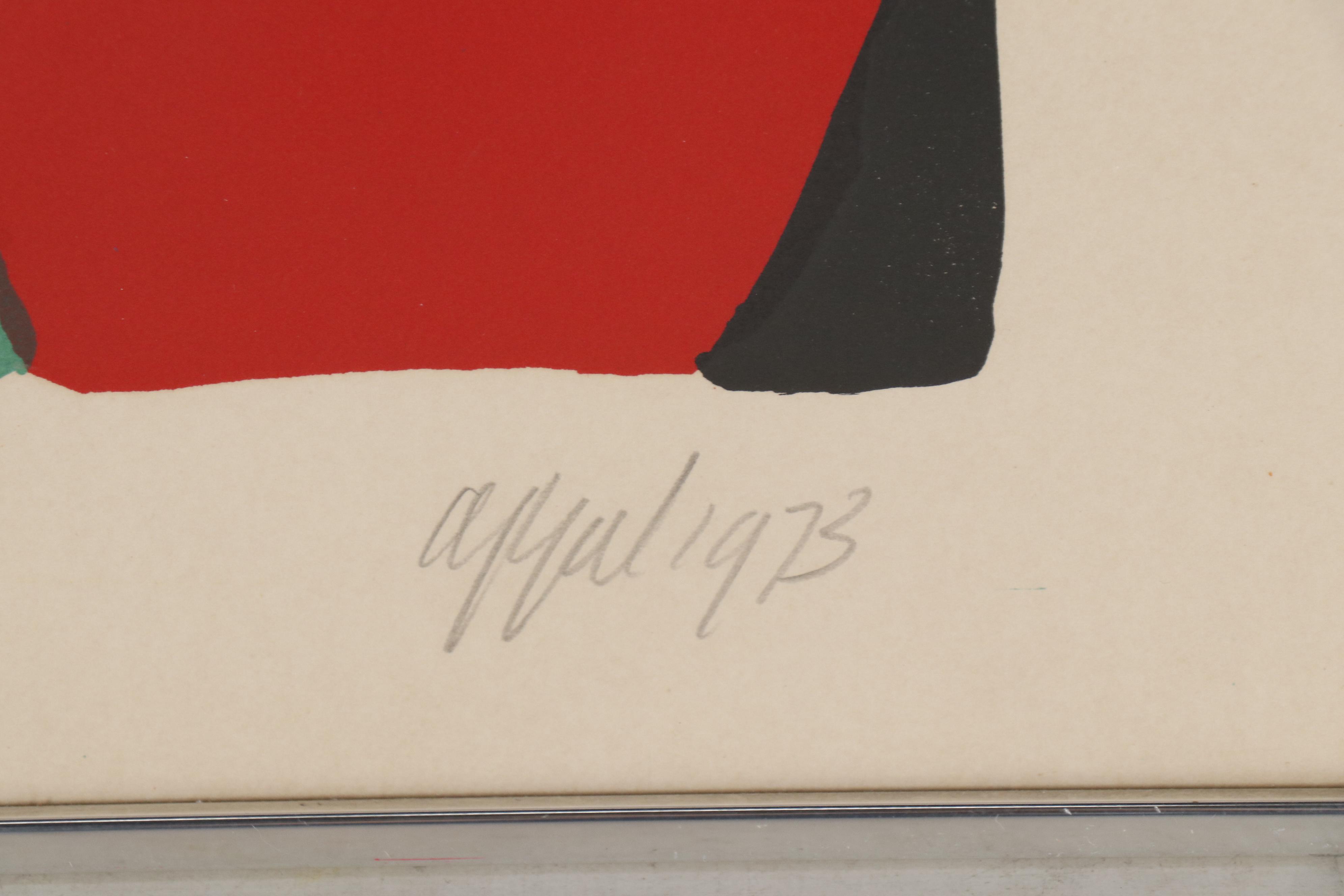 Karel Appel Color Lithograph "Yellow Boy and Sun", 1973