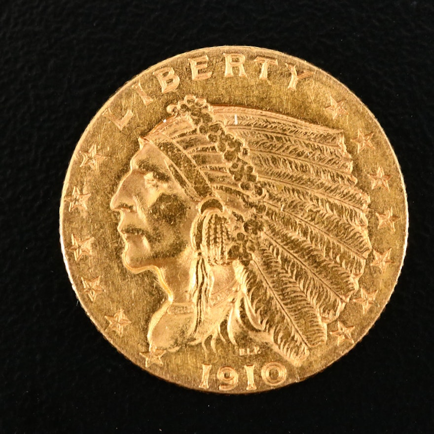 1910 Indian Head $2 1/2 Gold Coin