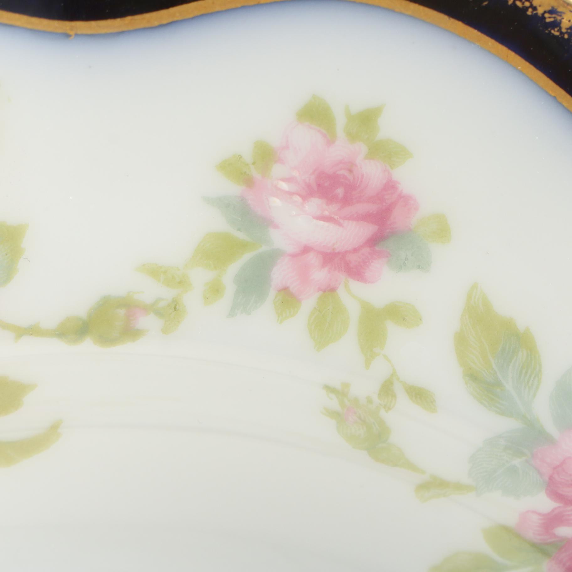 Théodore Haviland Porcelain Floral Soup Bowls, Early 20th Century