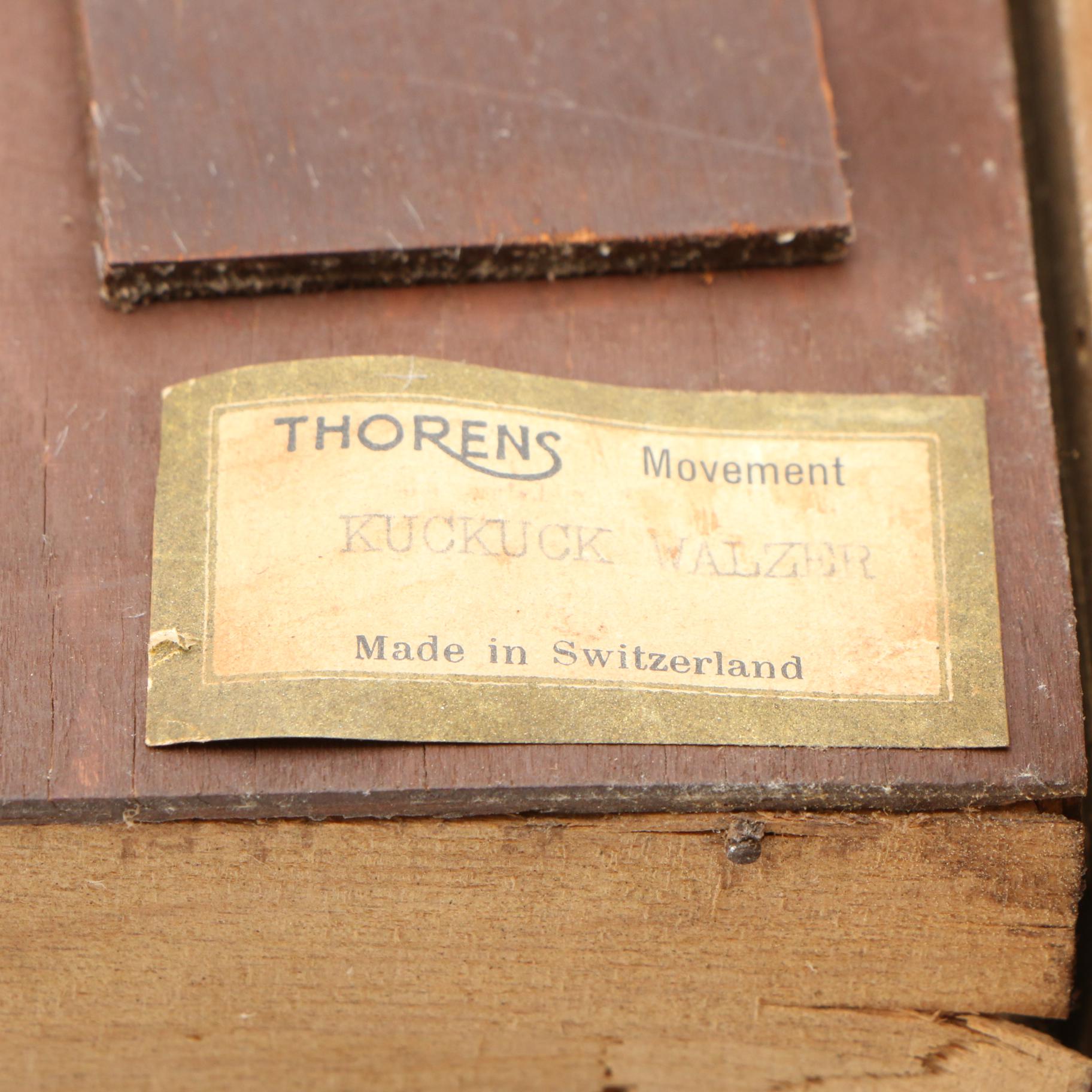 German Cuckoo Clock with Thorens Swiss "Kuckuck Walzer" Movement