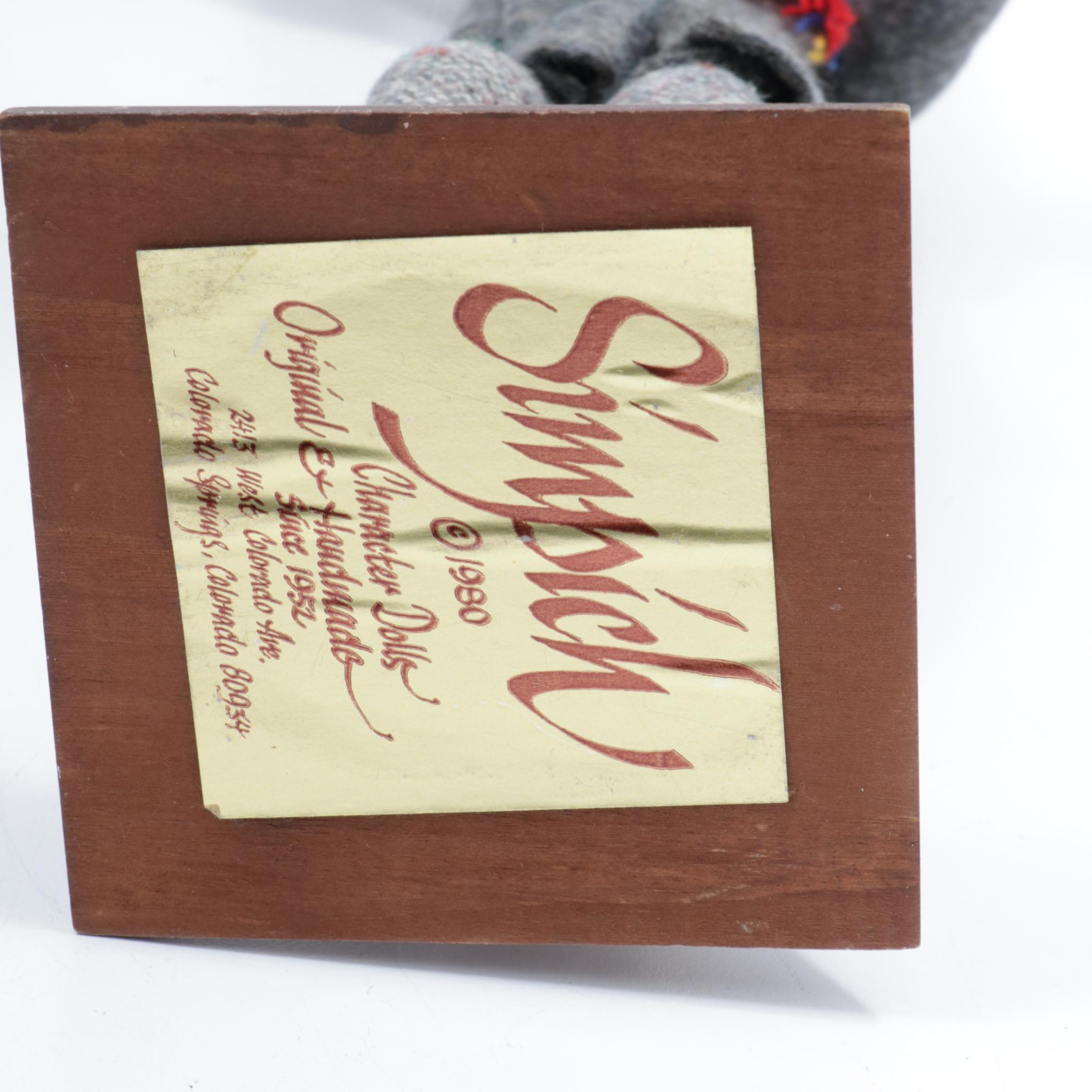 Handmade Simpich Caroling Character Dolls, Late 20th Century