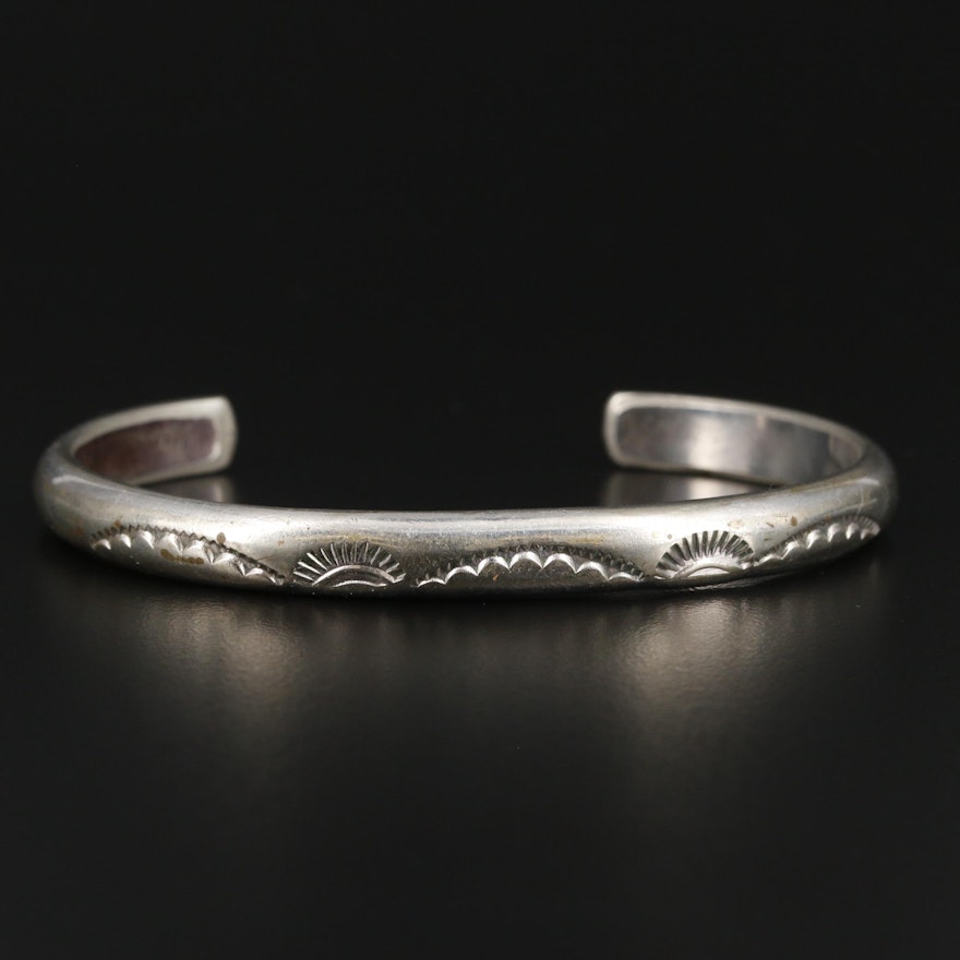 Edison Cummings Navajo Diné Sterling Silver Cuff Bracelet
