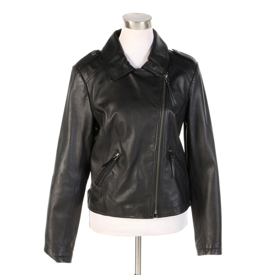 J. Peterman Wait For Me Black Leather Jacket with Original Tag