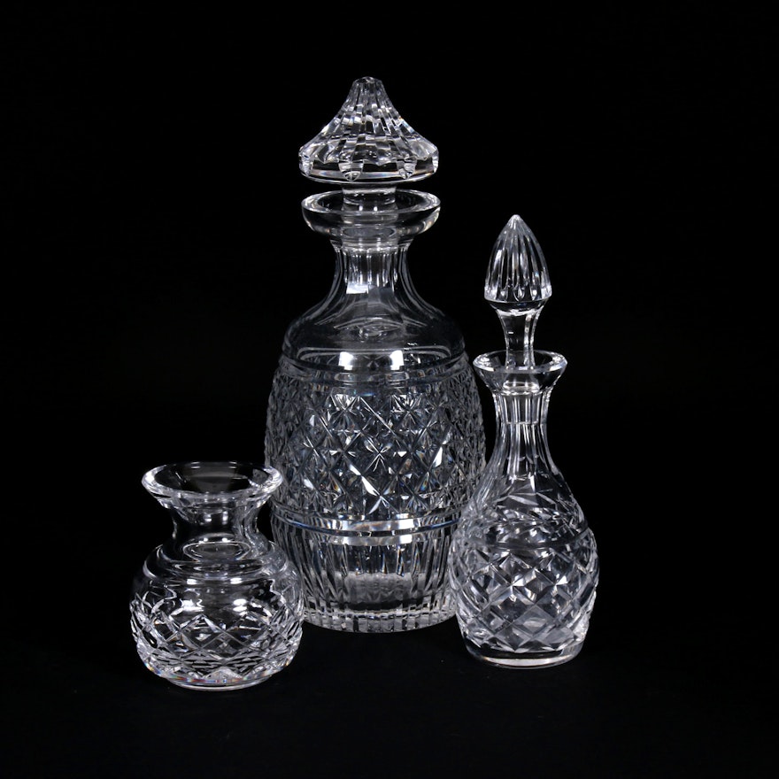Waterford Crystal "Glandore" Decanter with Other Vase and Decanter