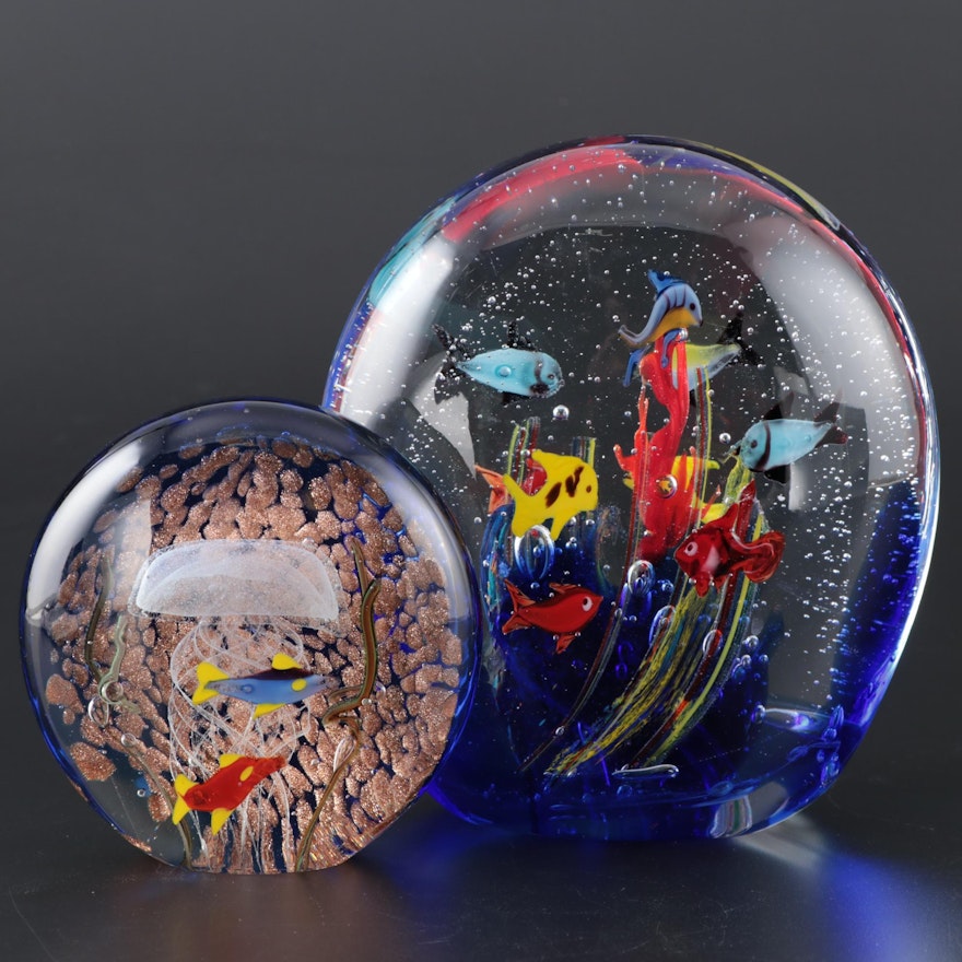 Blown Art Glass Fish Figurines